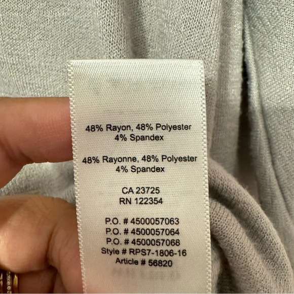 Aritzia Wilfred Free Aneta T-Shirt  Boxy Relaxed Top Blouse Vneck Gray Size XS - Picture 5 of 8